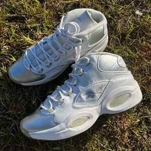 CLEAN Reebok size 12 Question 25th Anniversary Silver Iverson shoes